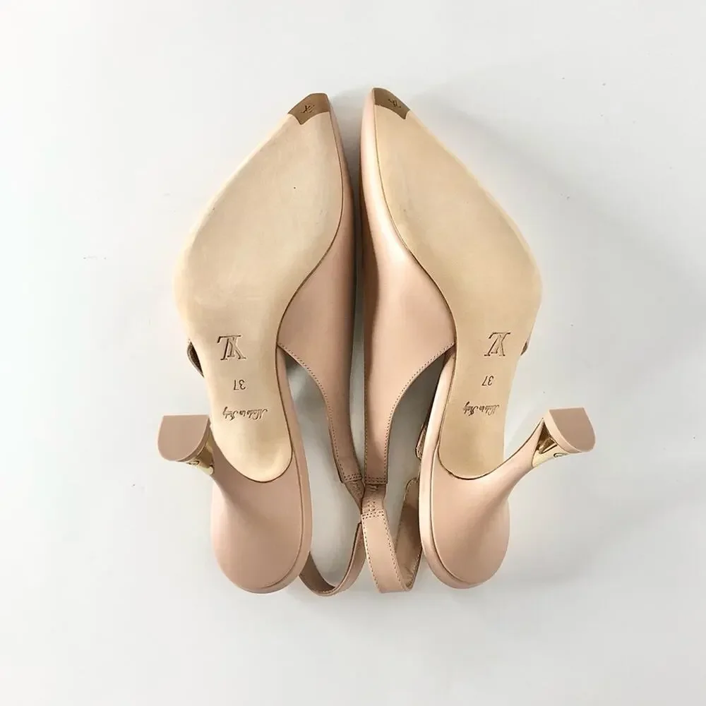 NIB Louis Vuitton Sparkle Slingback Pointed Toe Pumps 37 - Picture 8 of 11